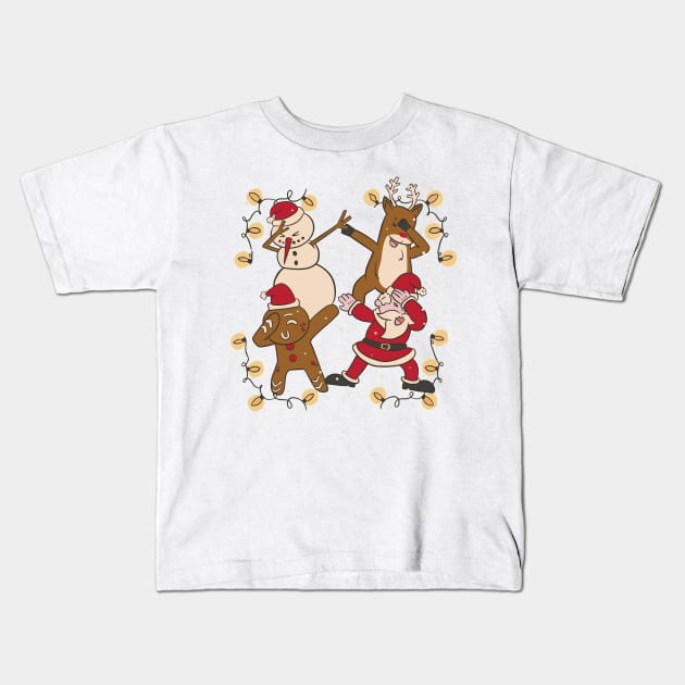 Dabbing cartoon christmas Kids T-Shirt by Zimmermanr Liame